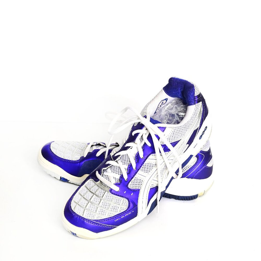 ASICS GEL BLADE 4- Size 9 Purple & White Tennis shoes /Trainers - Picture 3 of 10